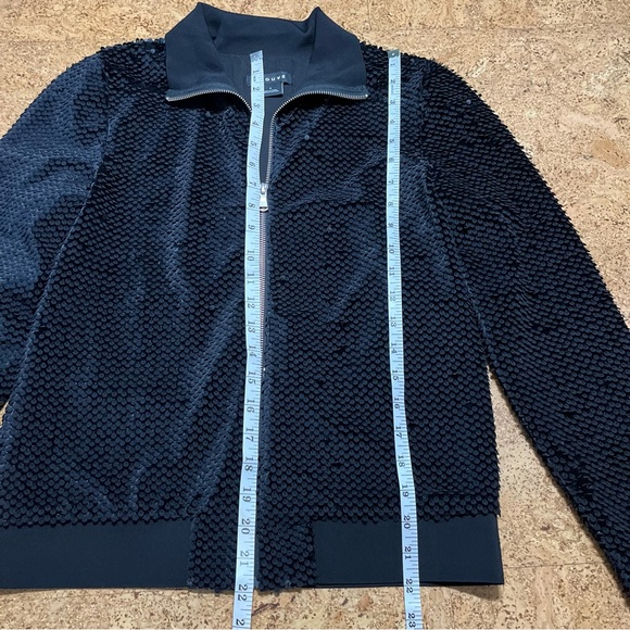 Trouve Black Sequined Zip Up Jacket Sz S - Picture 14 of 15